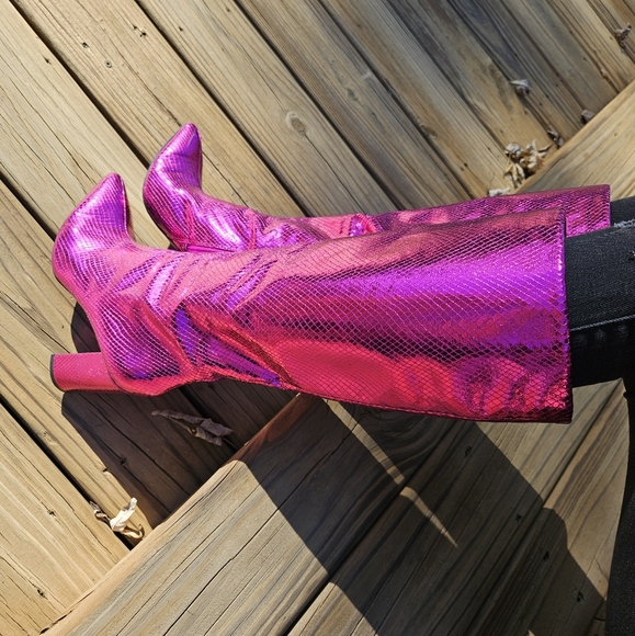 INC Concepts Tall Metallic Pink Boots - Picture 15 of 15